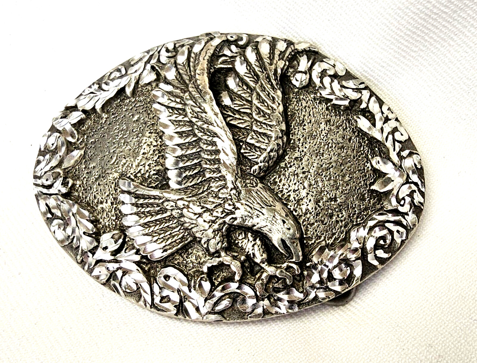 VTG American Eagle Patriotic Pewter Belt Buckle 1993