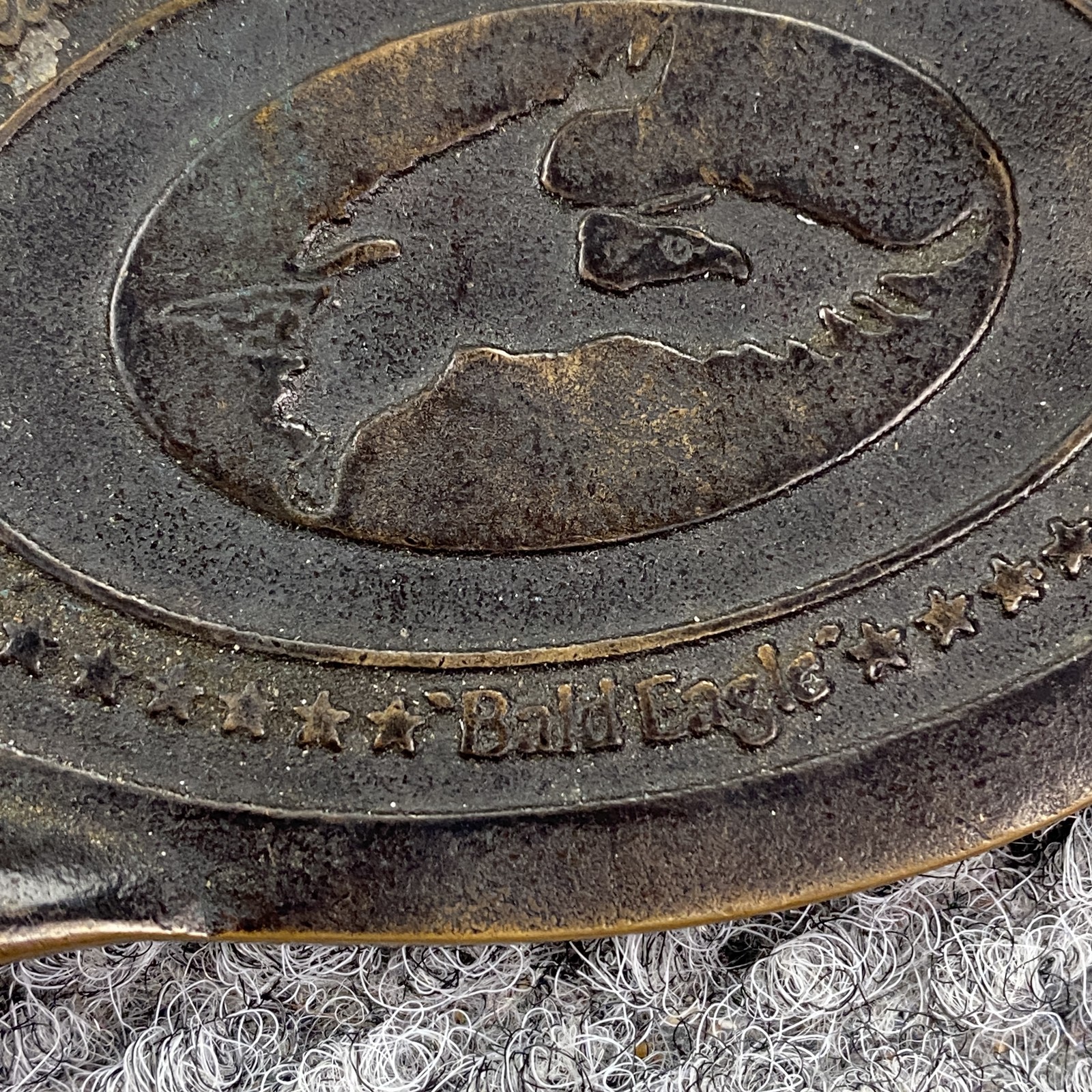 Vintage Tech Ether Guild Bald Eagle Belt Buckle Solid Brass USA Patriotic 70s
