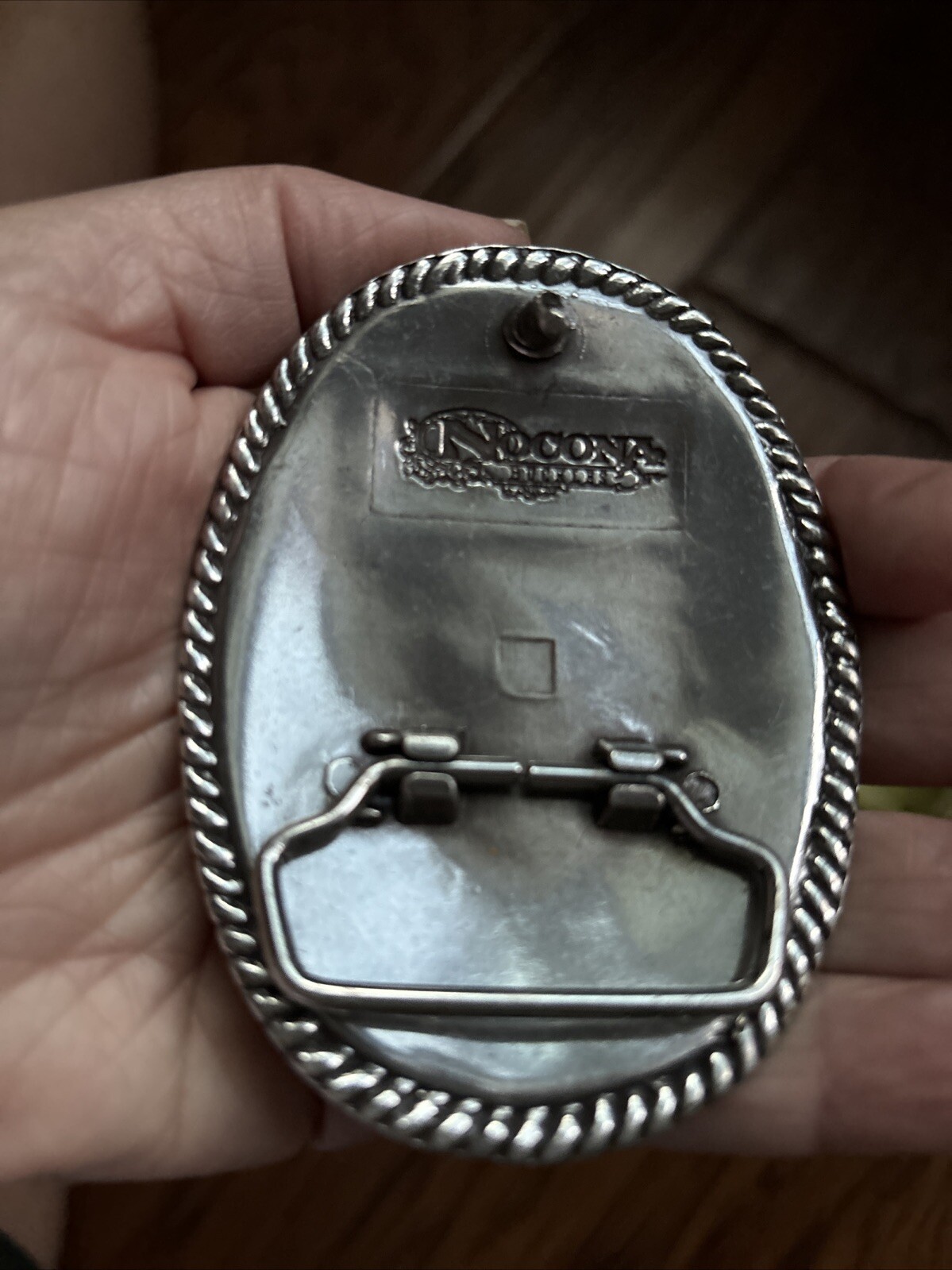 Nocona M&F Western Oval Floral Scroll Belt Buckle 37222 Silver
