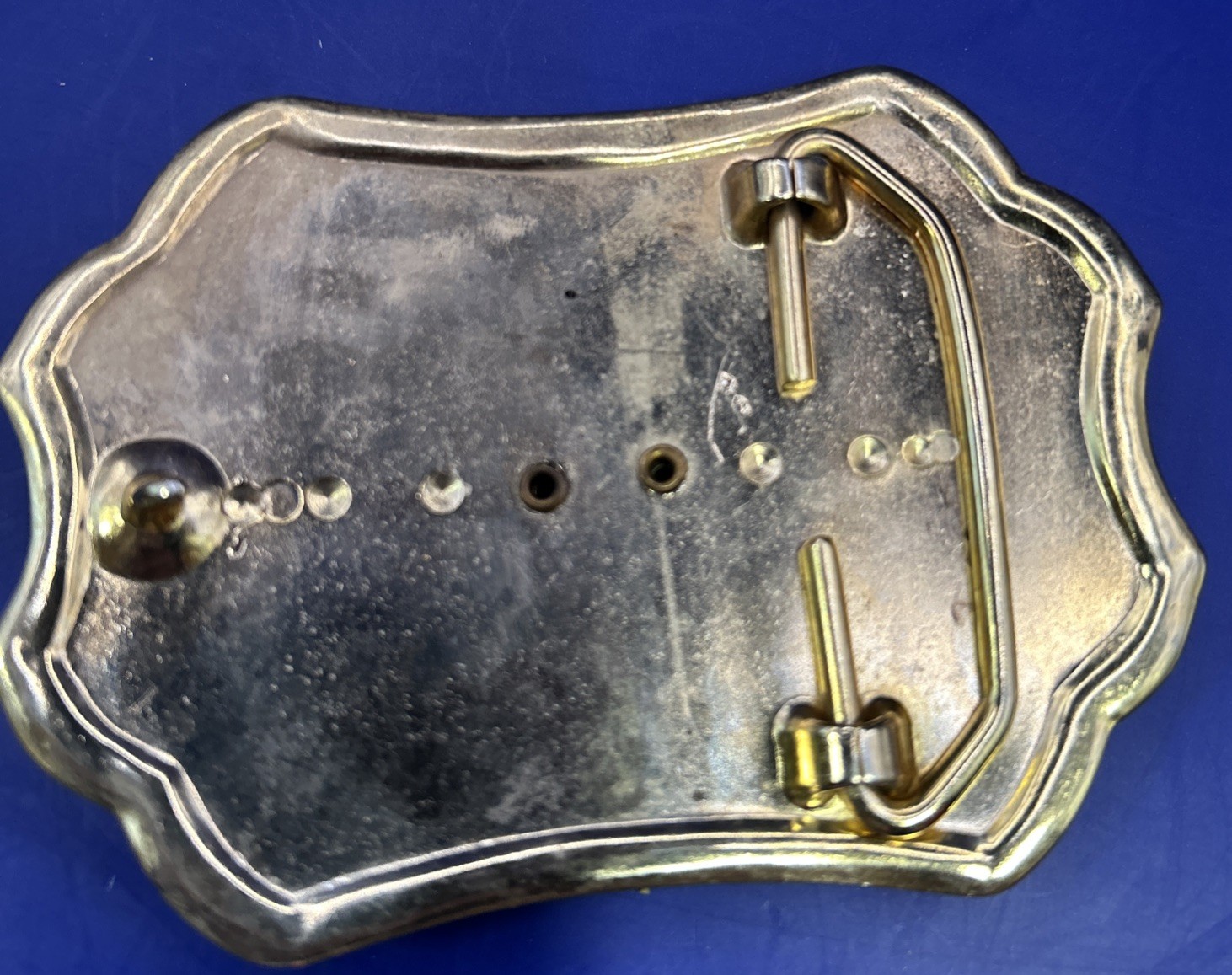 GOLD Western Belt Buckle With Polished Stone
