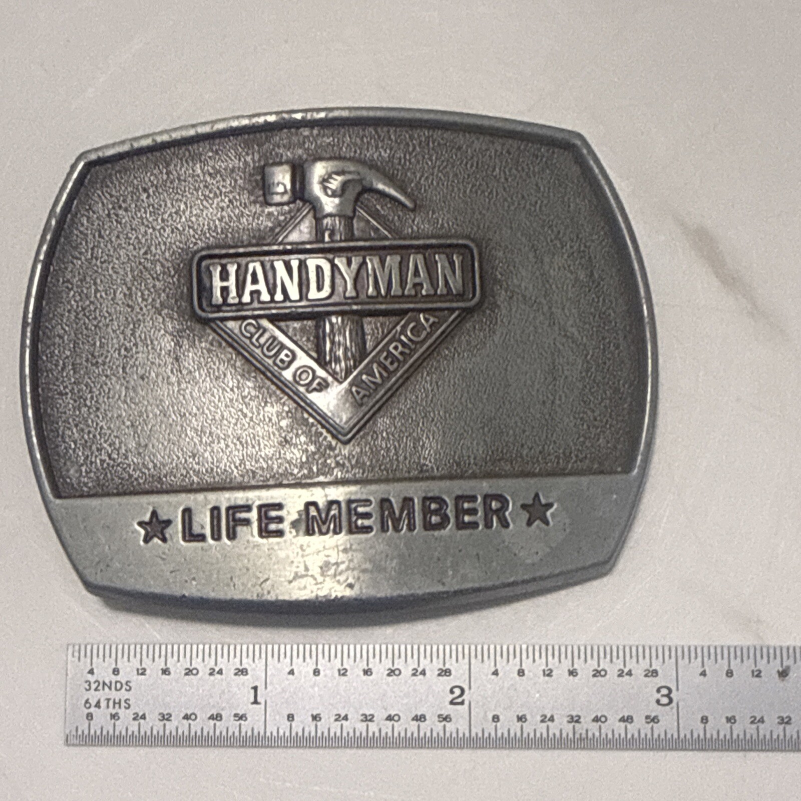 Vintage Handyman Club Of America Life Member Belt Buckle 1996 (Ft Hammer & Logo)