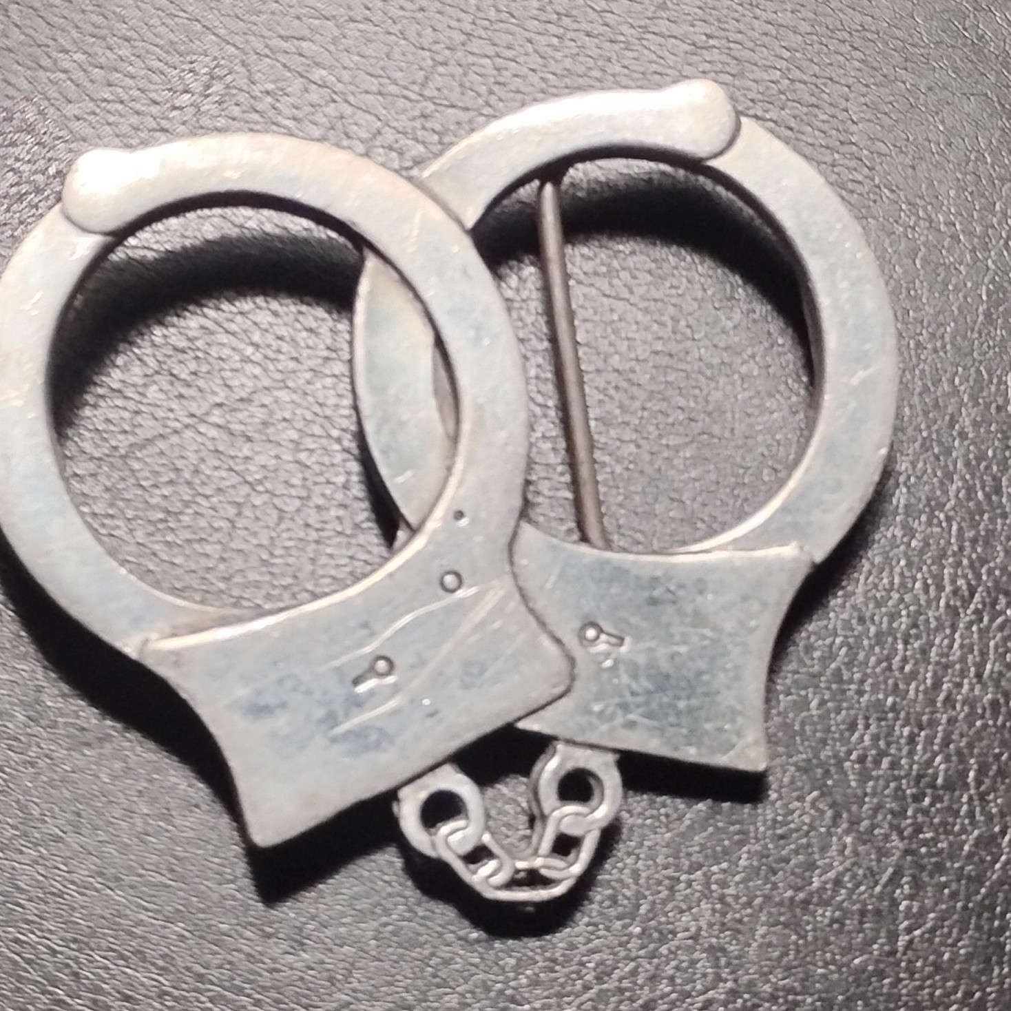 Handcuffs Theme Fine Pewter Silver Belt Buckle MPN 4632 Fits 1.5 in Belt