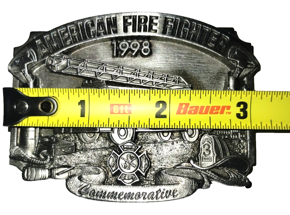 Firefighter Belt Buckle Pewter Siskiyou 1998-63/5000 Low Rare # Commemorative