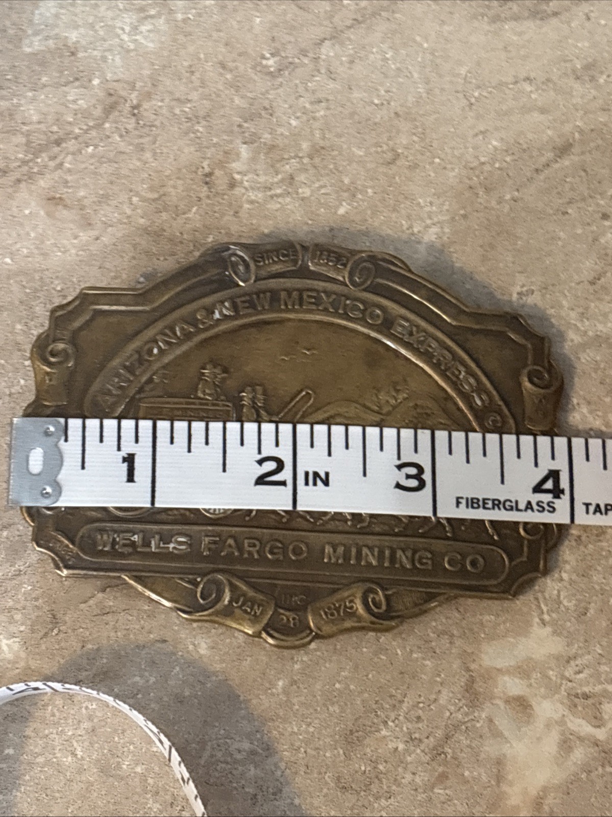 VINTAGE ARIZONA & NEW MEXICO EXPRESS CO WELL FARGO MINING COMPANY BELT BUCKLE