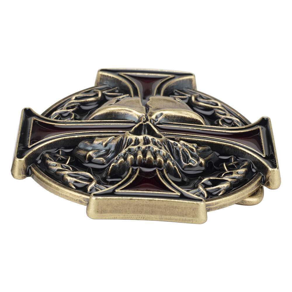 Cross Skull Belt Buckle Western Cowboy Motorcycle Riding Belt Buckle