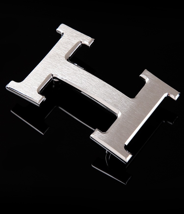 38mm Brushed H Belt Buckle Silver Replacement Metal Belt For Men-