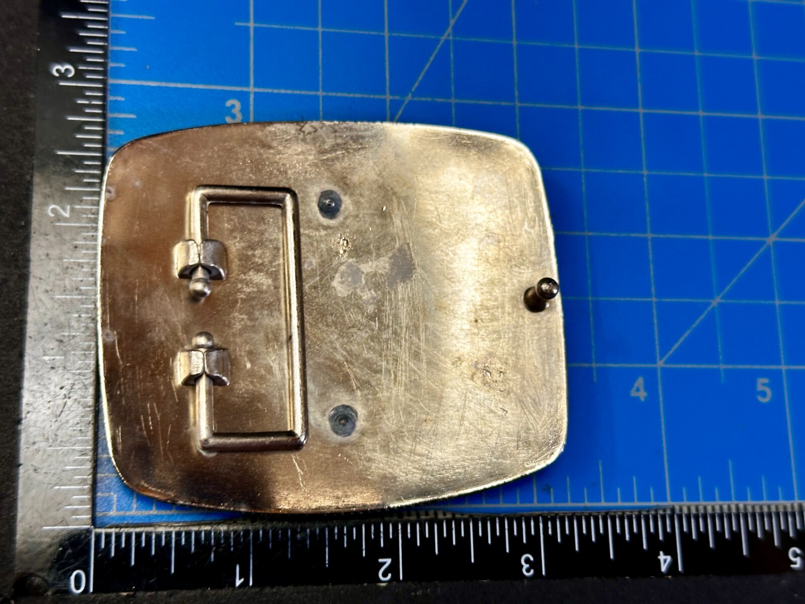 Custom Initial Block Letter Large I Silver Tone Outlined Reflective Belt Buckle