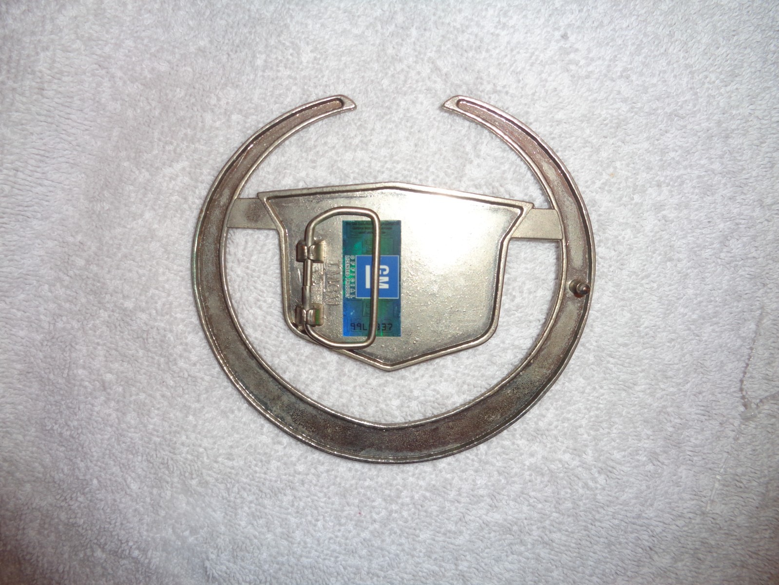 Cadillac Crest Wreath Logo Belt Buckle GM Licensed 5 1/4 by 4 1/2