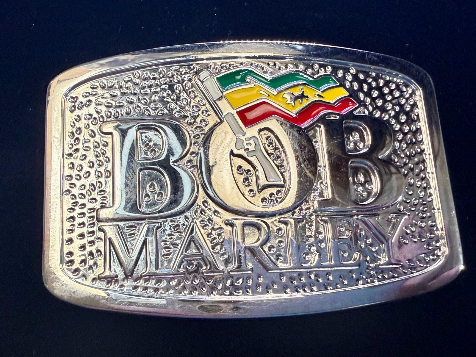 BOB MARLEY Jamaican Singer Rastafarian Flag Music Reggae 2006 Belt Buckle