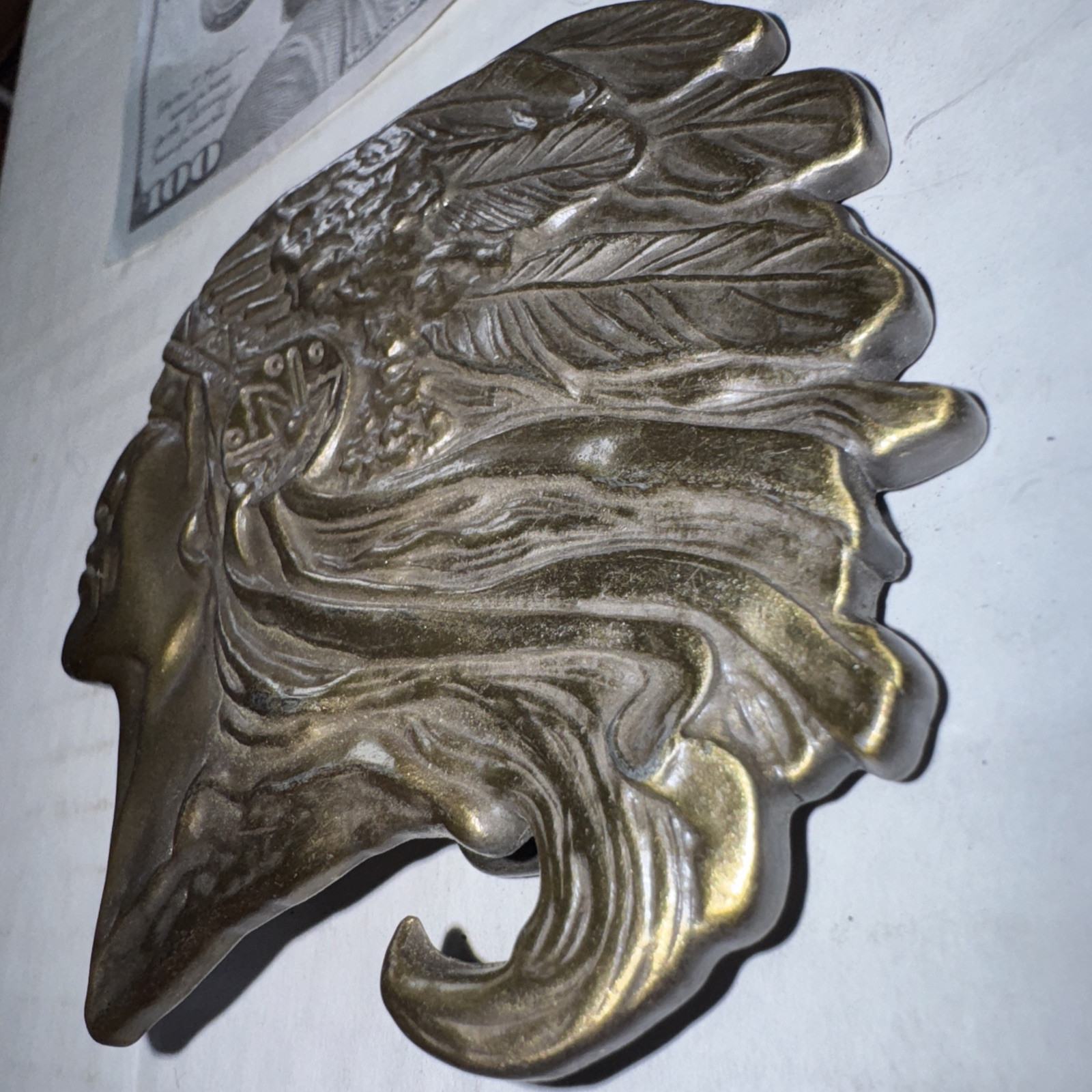 Old Indian Chief Head Vintage Rare Old Belt Buckle Free-shipping