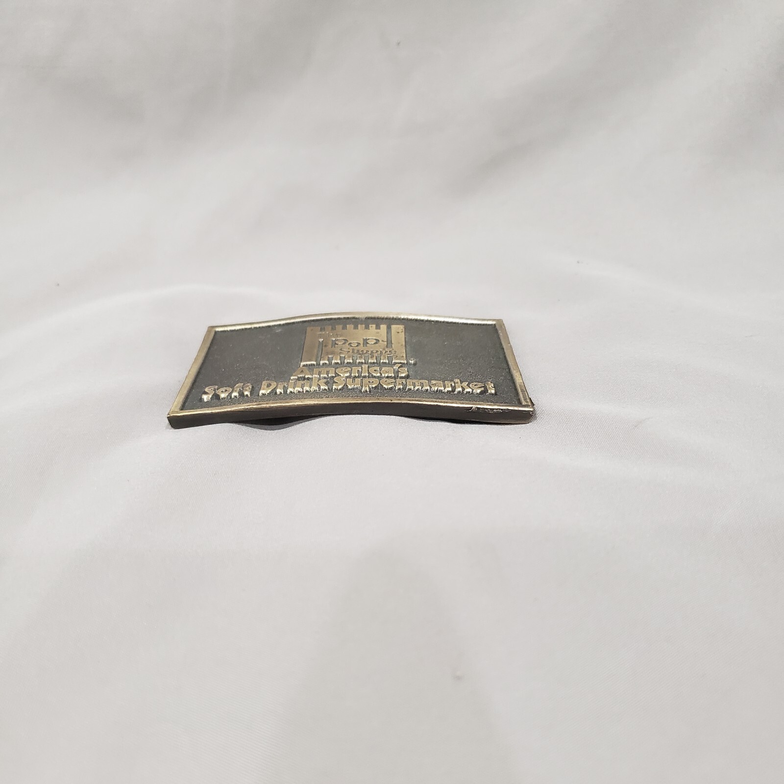 The Pop Shoppe America&rsquo;s Soft Drink Supermarket Belt Buckle Denver CO 1970s