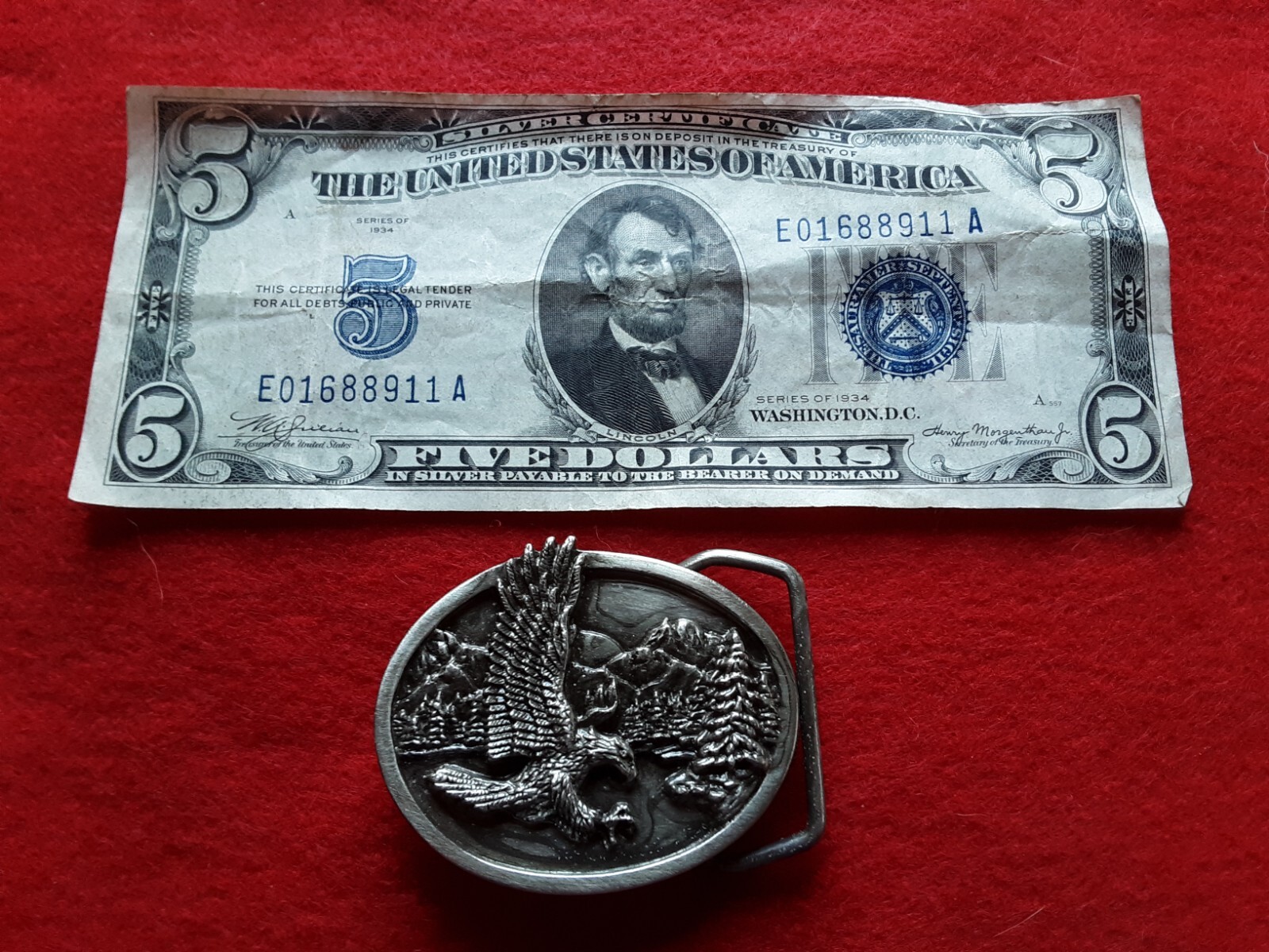 PEWTER BELT BUCKLE, « EAGLE » 3-D DESIGN, SISKIYOU-BERGAMOT USA, MAN-0724*08423