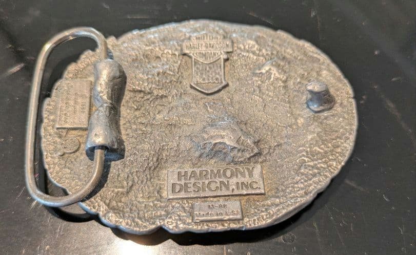 Harley-Davidson belt buckle, 1991 vintage HARMONY Design M-88 BIKE SNAKE Wings