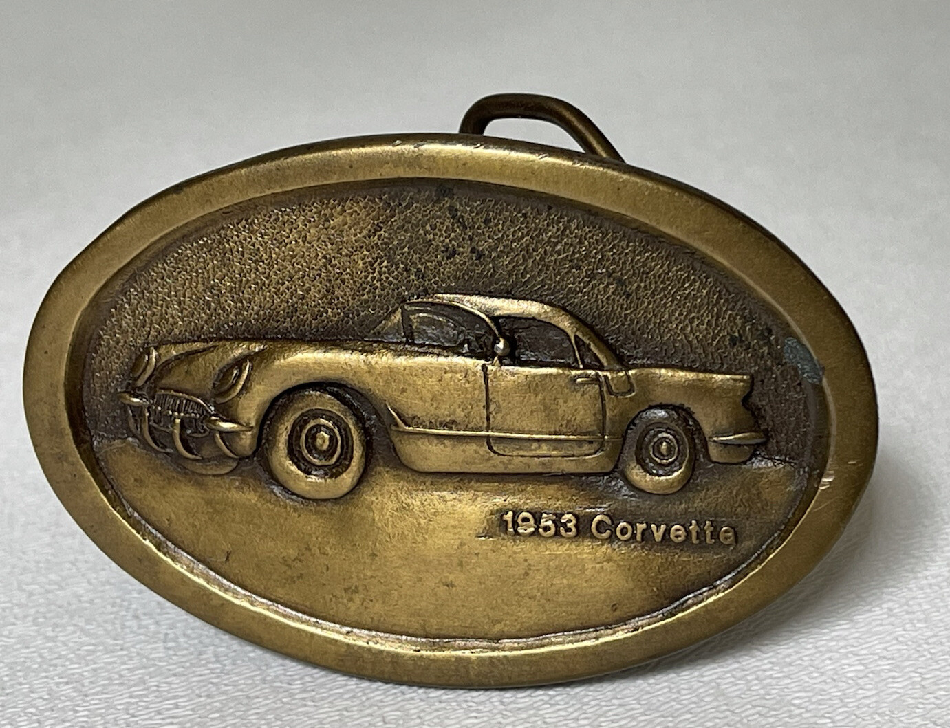 1976 Vintage 1953 Chevy Corvette Indiana Metal Craft Belt Buckle -Z1