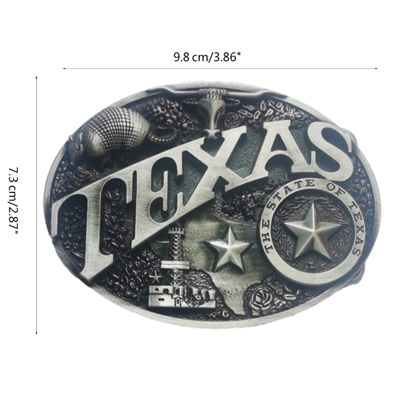 Teen Metal Oval Belt Buckle Rock Fans Relief Pattern Belt Buckle Replacements