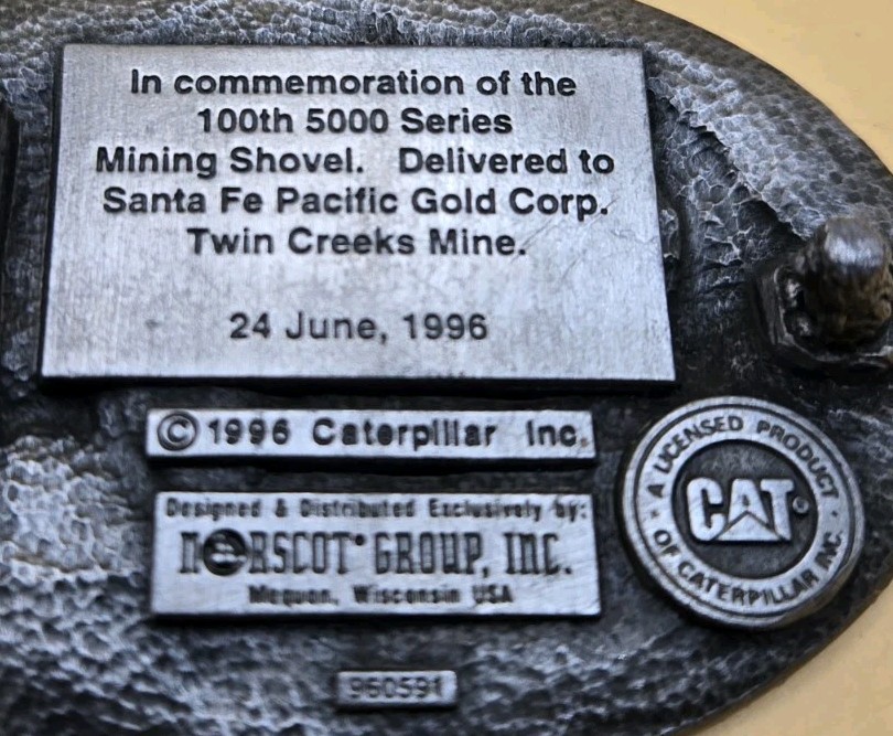 Vintage Caterpillar Mining Shovel Belt Buckle 3D Relief Designs Heavy Machines