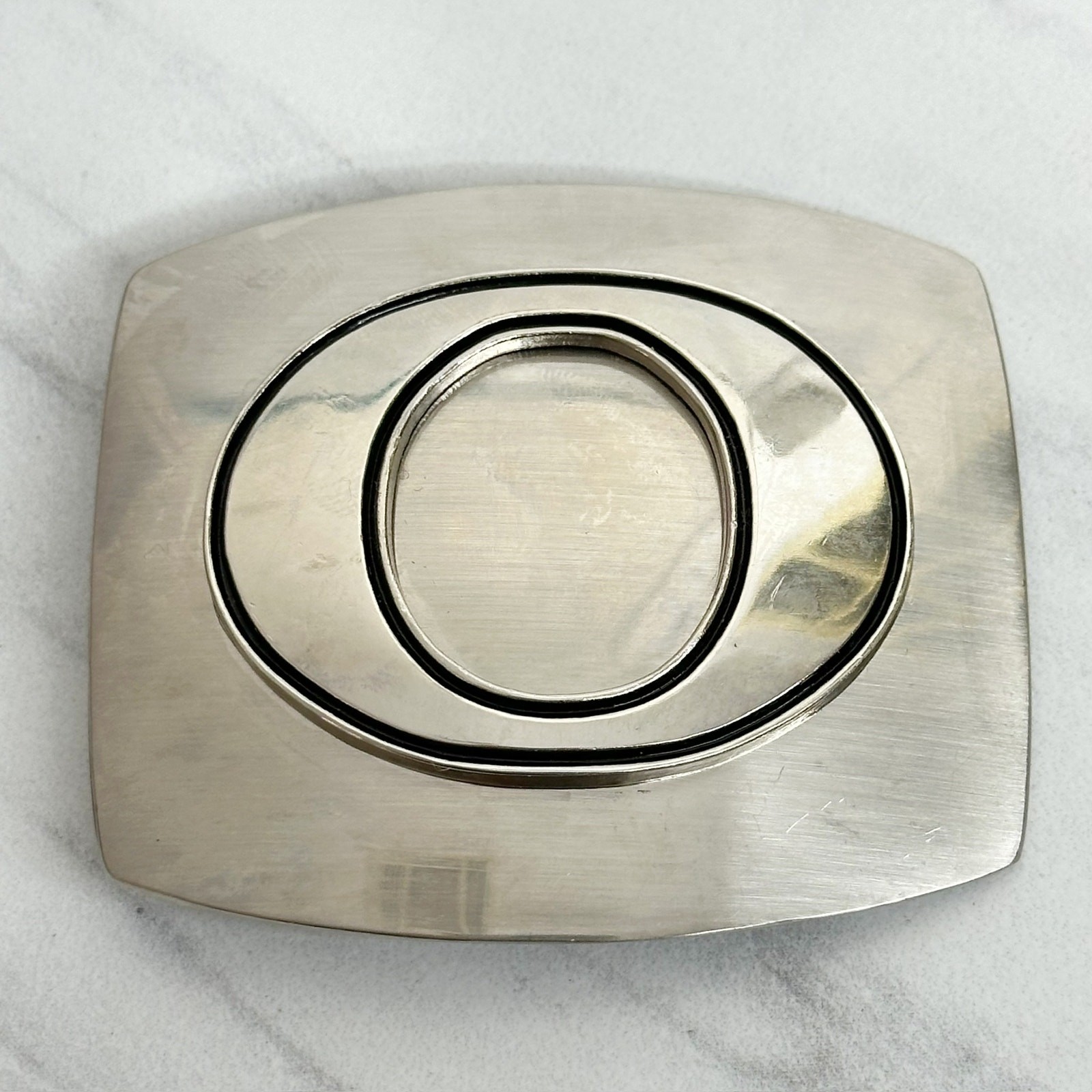 O Letter Initial Monogram Silver Tone Belt Buckle
