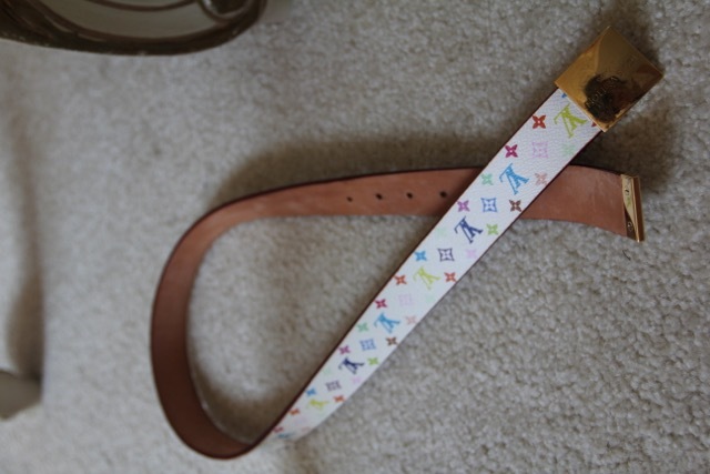 100% Louis Vuitton Multicolor White Belt 32/80
