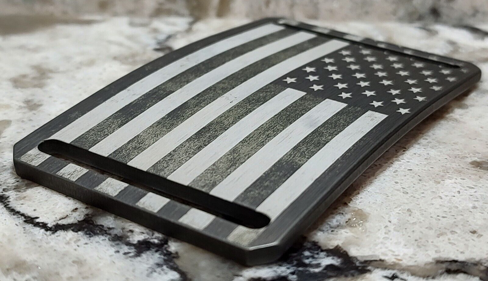 GRIP6 BELT BUCKLE – USA FLAG – GUNMETAL GRAY – 1.5 INCH WIDE – RUSTIC WORN