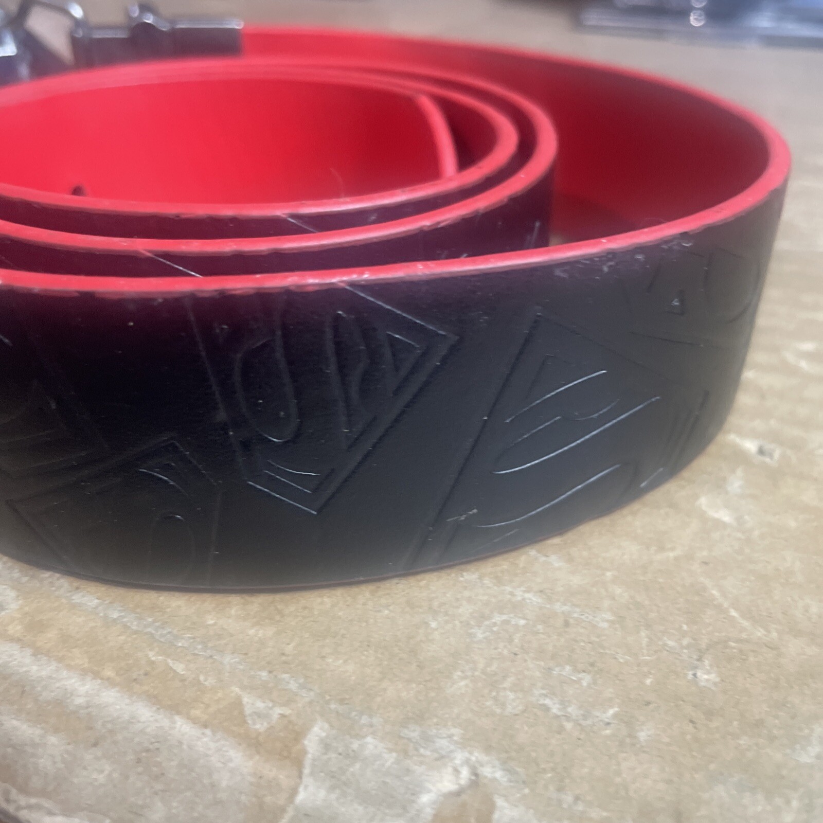 DC Comics Superman Reversible Belt Buckle & Belt 42” Not Including Buckle