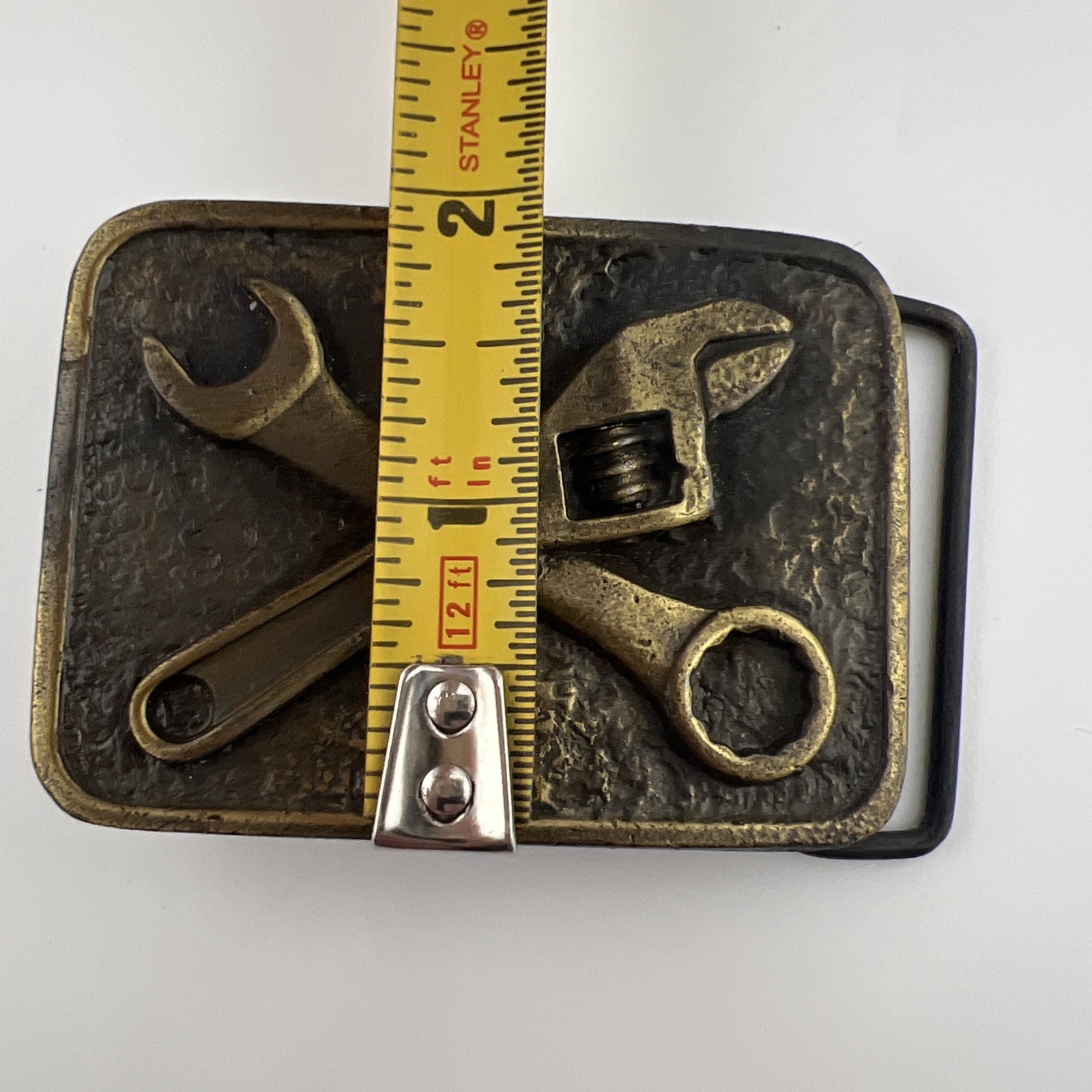 Men&rsquo;s Metal and Brass Belt Buckle Rectangular Mechanic Handiman Tools Design