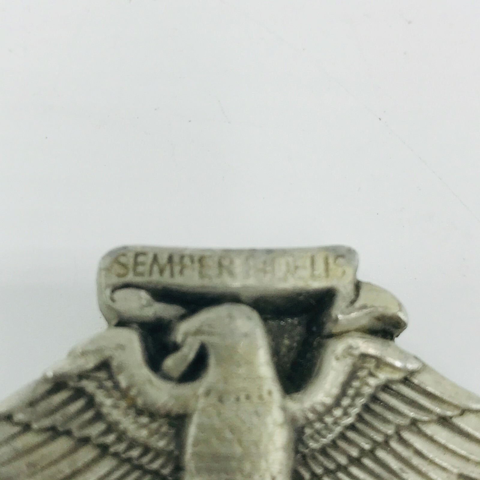 Vintage US Marines CorpBelt Buckle Semper Fidelis Pewter Metal 1995 Globe Anchor