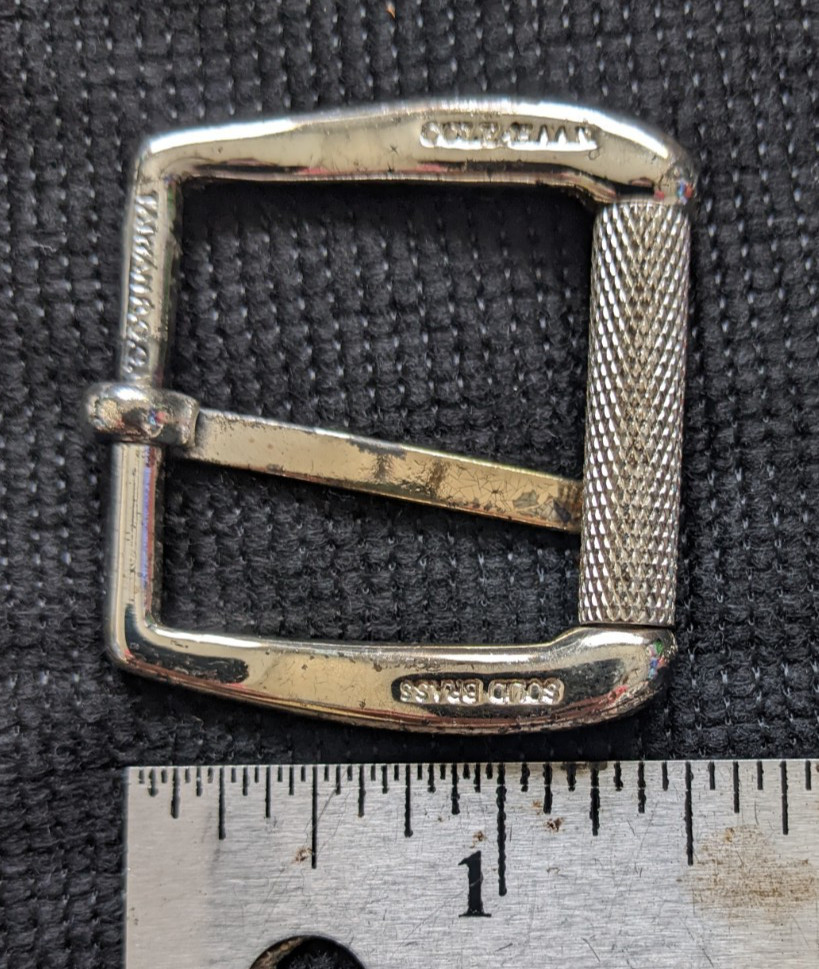 VTG GENUINE COLE HAAN MENs BELT BUCKLE ROLLER METAL SOLID BRASS SILVER CHROME