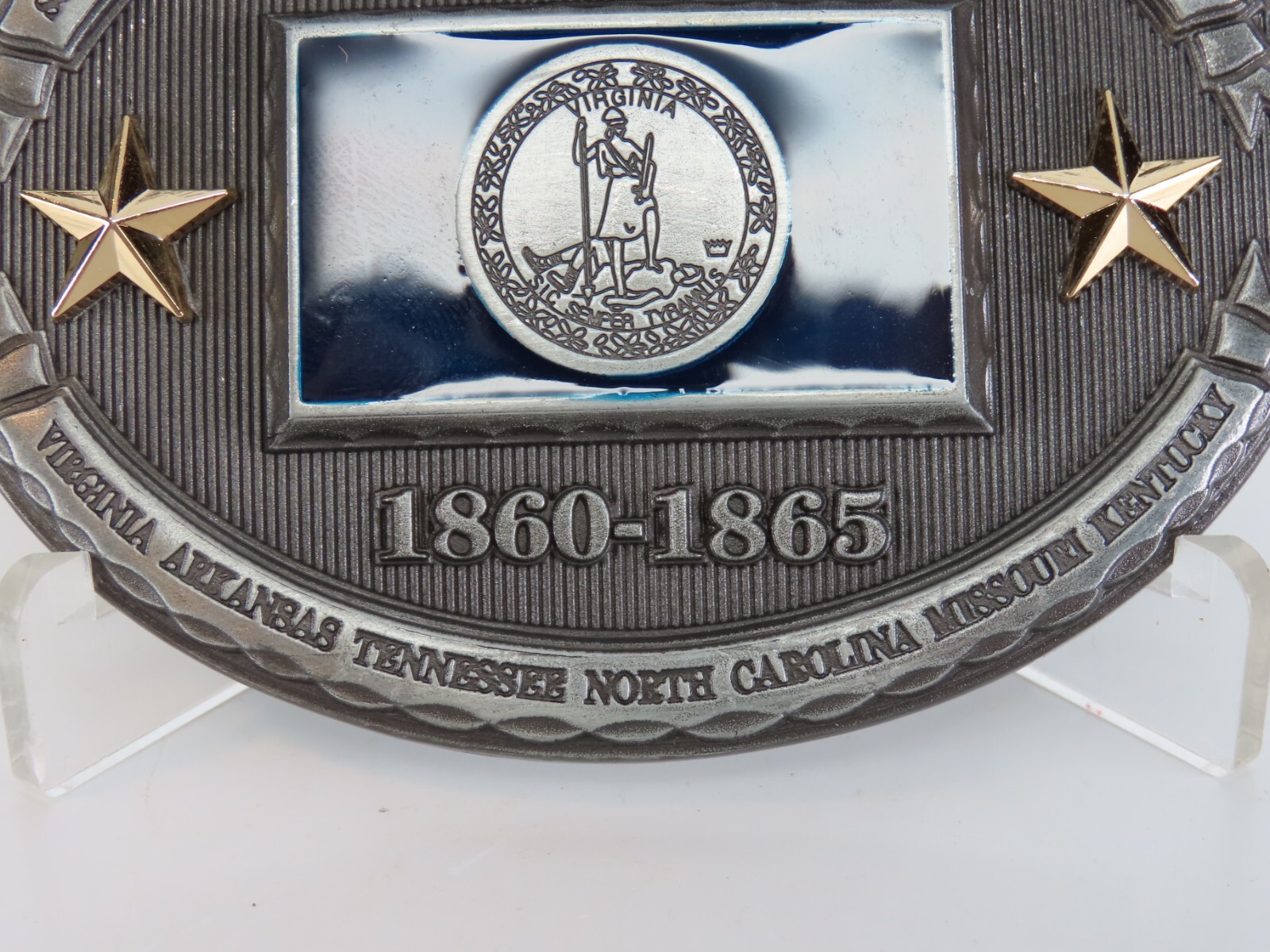 Virginia Southern States 1860-1865 Metal Belt Buckle State Seal