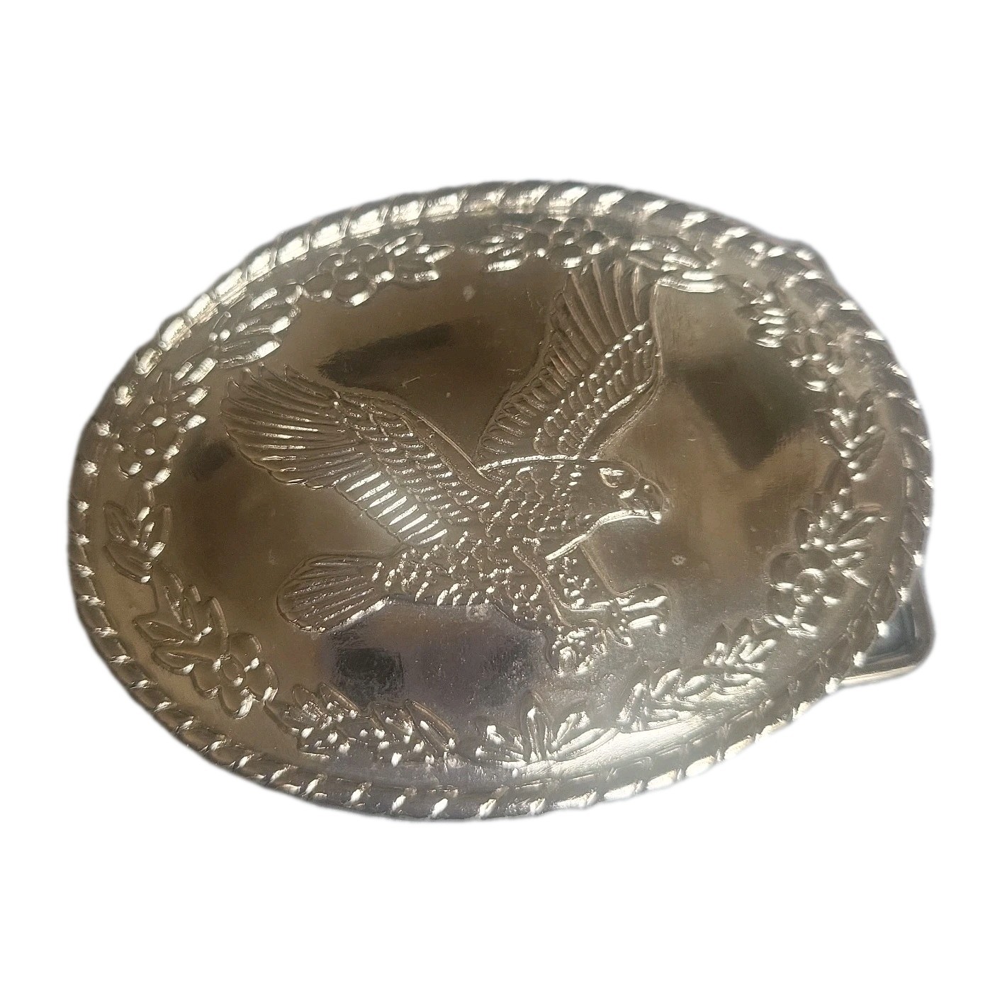 USA American Bald Eagle Belt Buckle Only Silverplate Pewter Western Patriotic