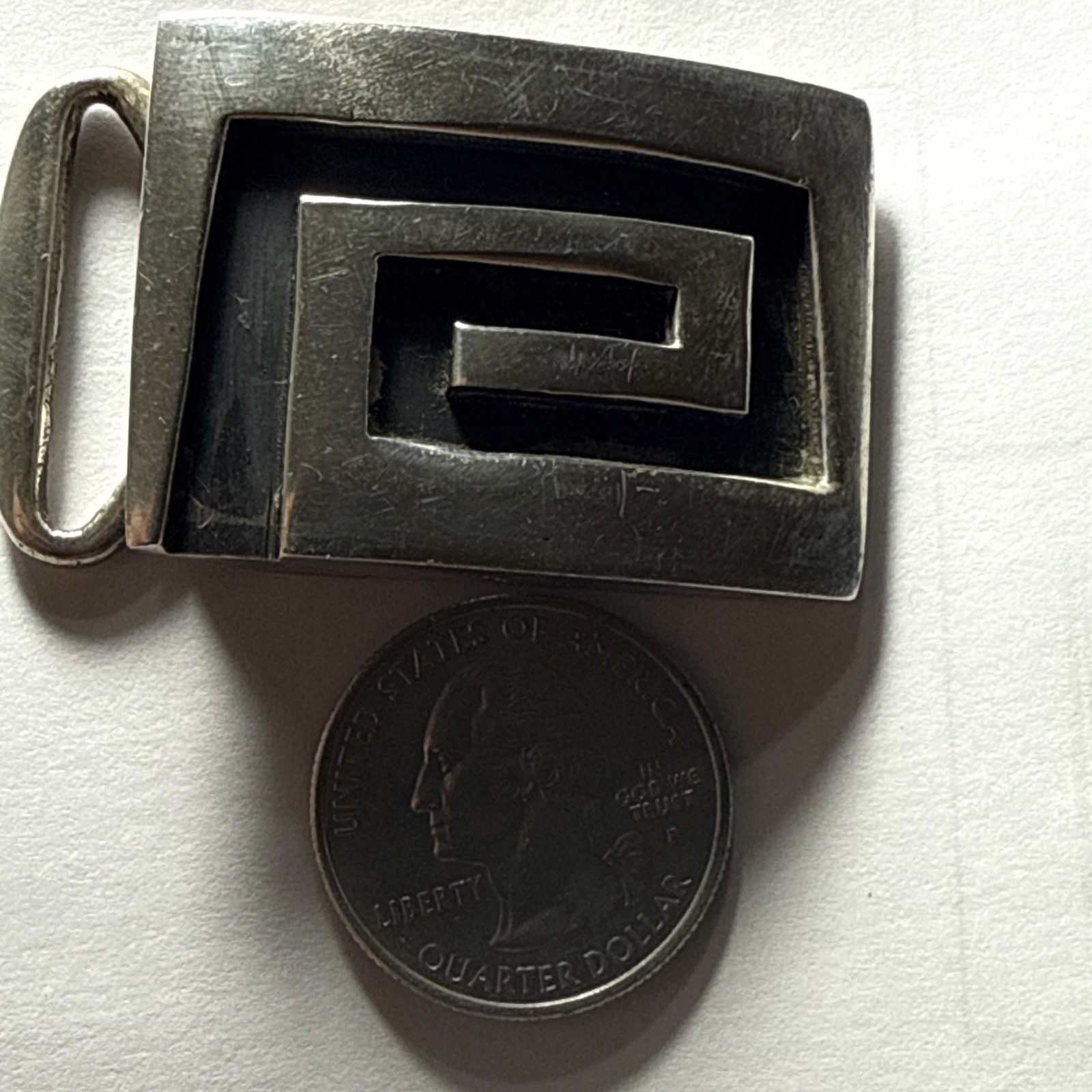 Men’s Belt Buckle Mexico Designer Sterling Art Deco 50 Grams Retro Modern Old