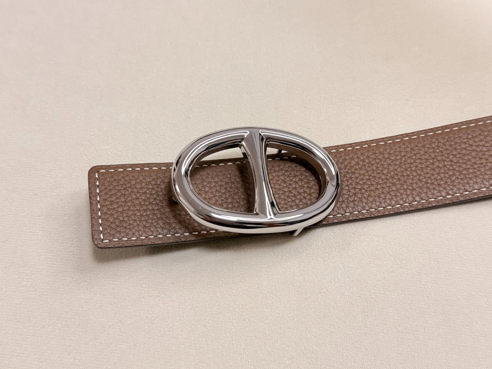 32mm Buckle Replacement Belt Buckle Oval Polished Gold/Silver H with Pouch