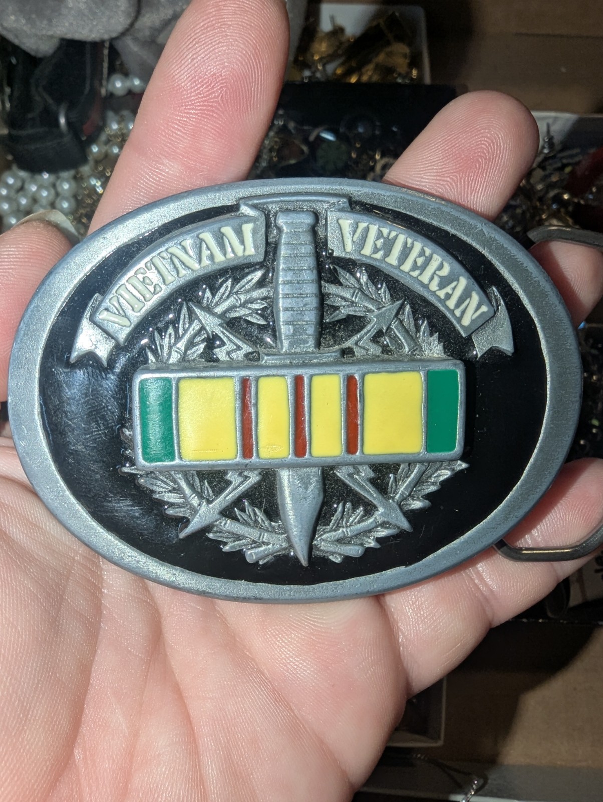 Vintage Vietnam Veteran Belt Buckle Great American Buckle Co. 1996