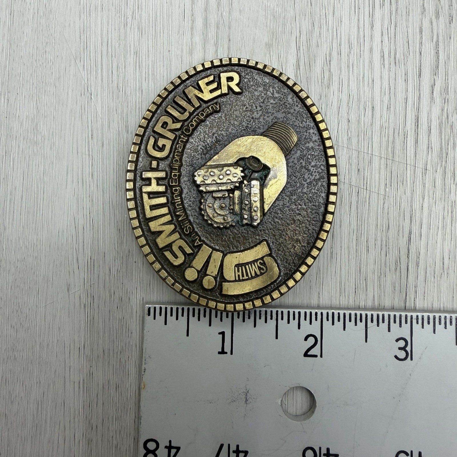 Smith-Gruner SII Mining Equipment Company Vintage Brass Belt Buckle