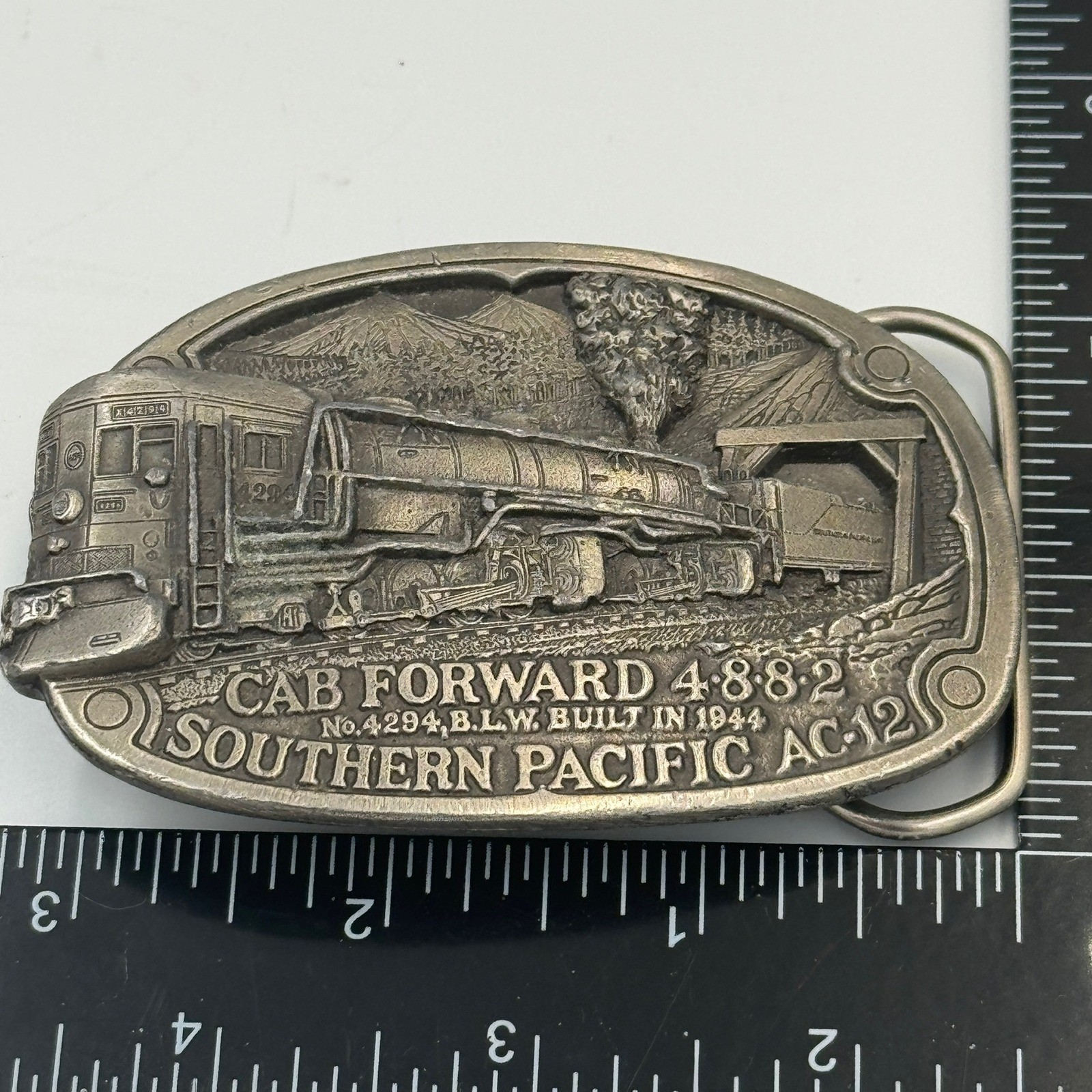 Vintage 1984 Southern Pacific AC-12 Cab Forward 4294 Railroad Belt Buckle H1284