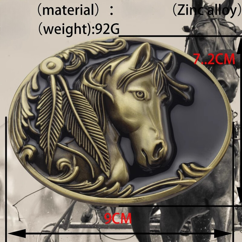 Horse Head Belt Buckle Western Cowboy Motorcycle Riding Belt Buckle