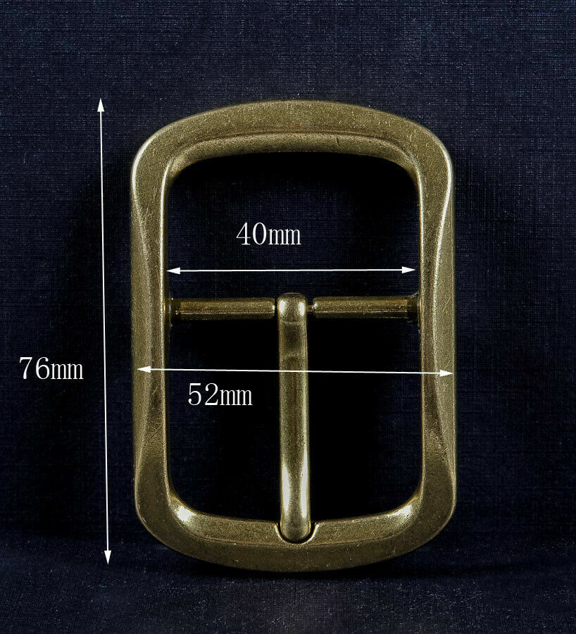 Retro Brass Classic Pin Belt Buckle for Leather Belt Replacement Fit 40mm Strap