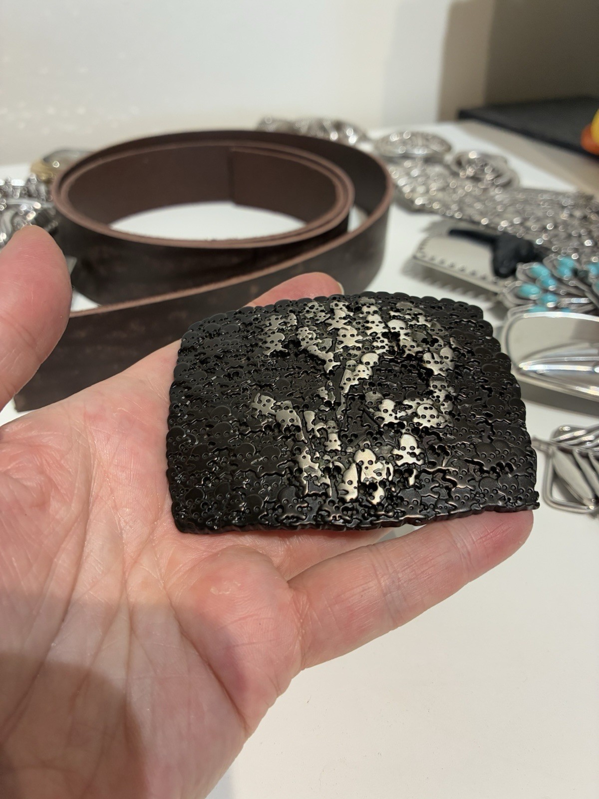 Black Skull Belt Buckle
