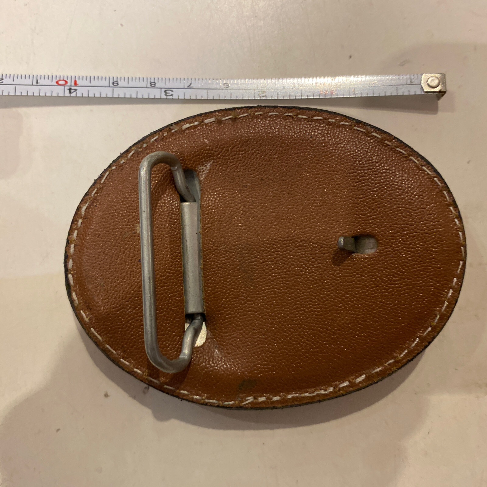 RODEO #1 SPORT Belt BUCKLE Genuine LEATHER Bullriding New Little Stained Picture