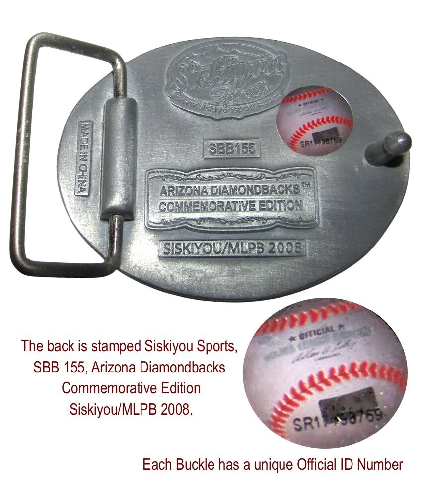 Arizona Diamondbacks Belt Buckle MLB Licensed Siskiyou SBB155 Baseball Fans