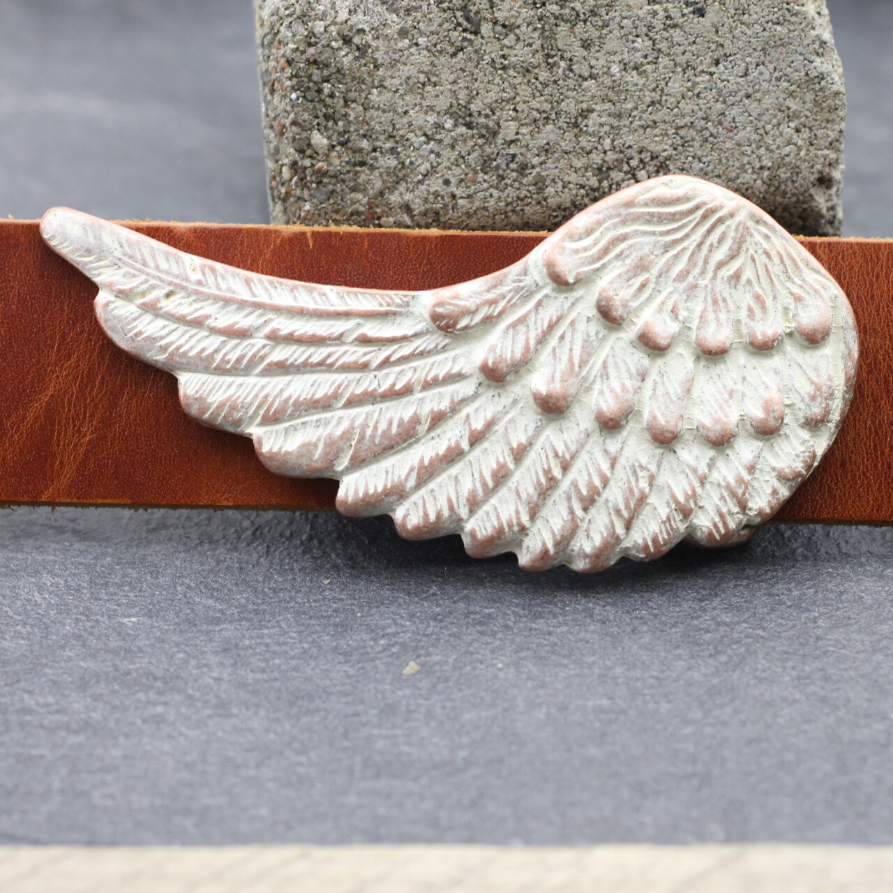 Belt Buckle Wings, Angel Wings Belt Buckle for 4cm Belt, Rose Mother of Pearl