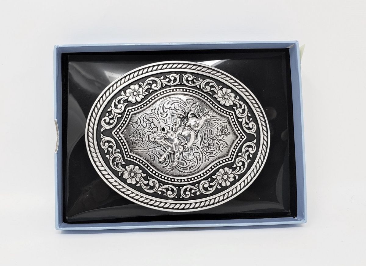 Nocona Rope Edge Bull Rider Belt Buckle