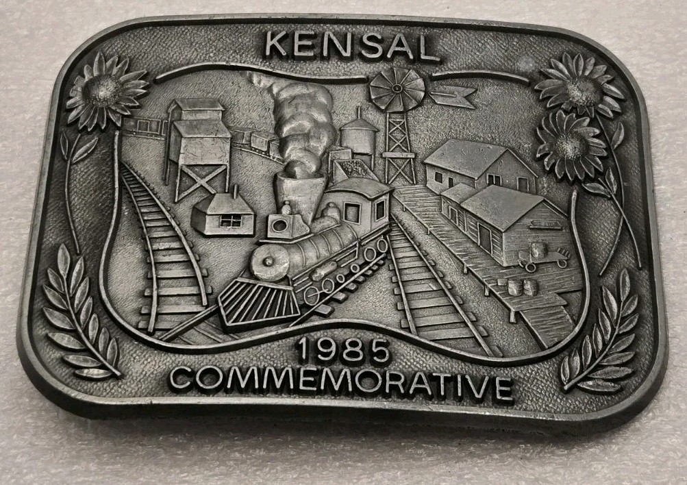 Vintage 1985 KENSAL Commemorative Belt Buckle – Limited Edition #077 – Train