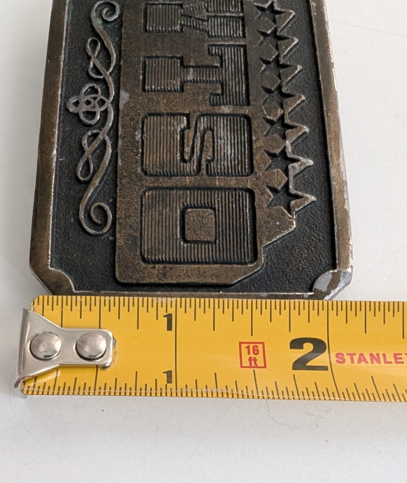 Vintage belt buckle 1975 WTSO James Lind Wyoming Studio Art Works radio