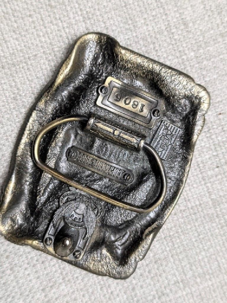 vintage USA made VOLUNTEER FIREFIGHTER belt buckle FD western EMS rescue western