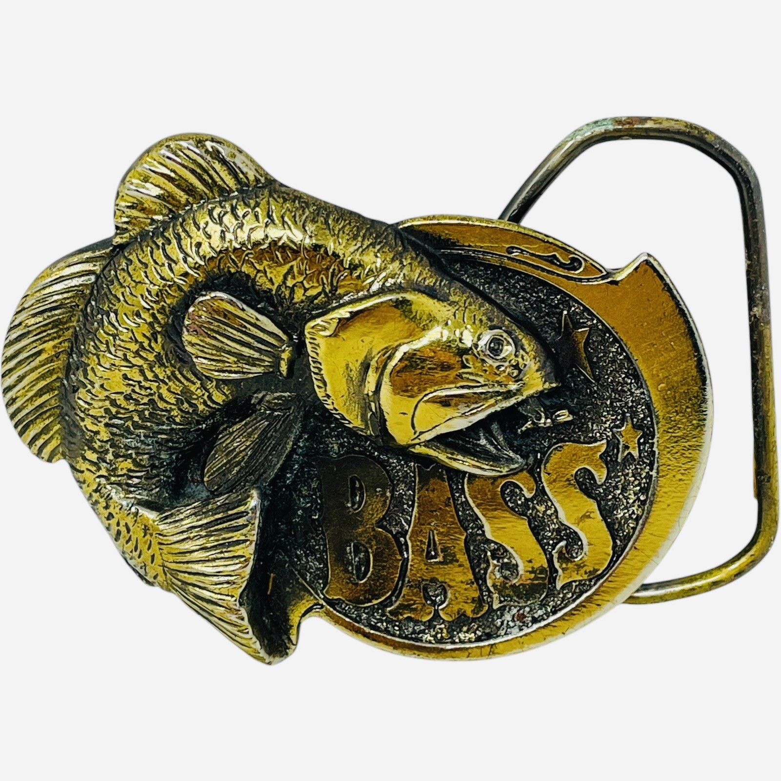 Bass Fishing Belt Buckle Western Great American Buckles USA Serial #531 1981
