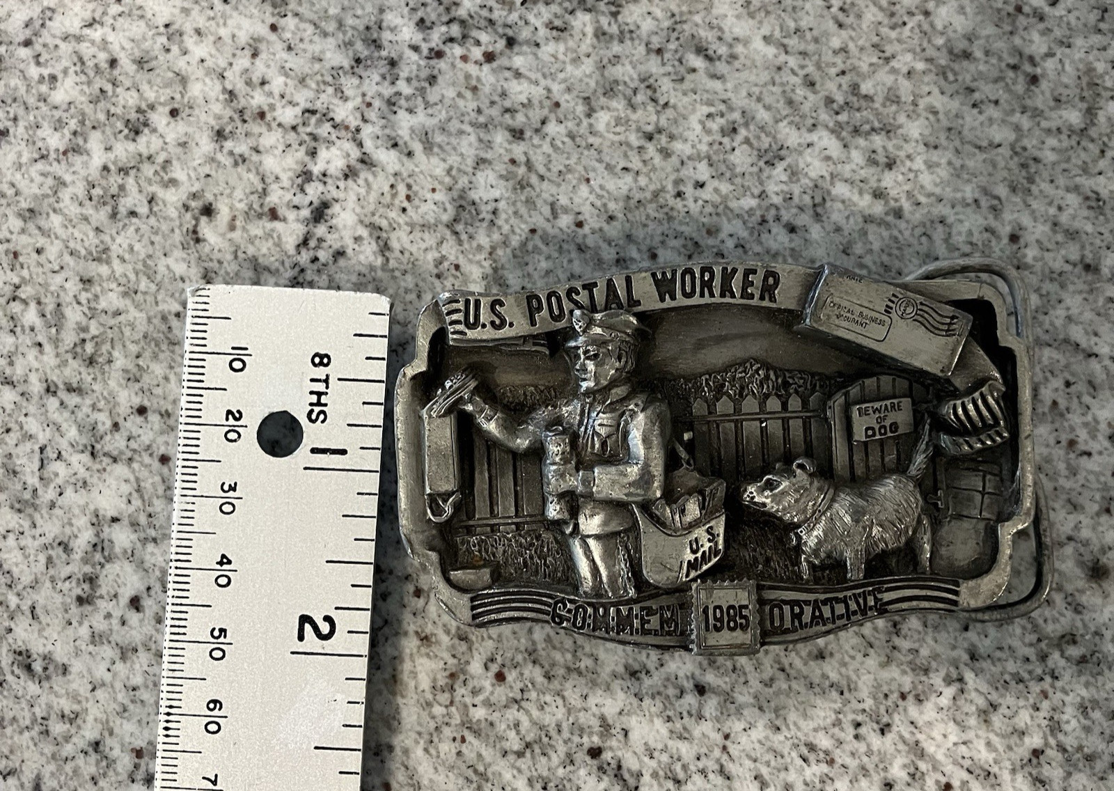 Vintage 1985 Postal Worker Commemorative U.S. Mail Belt Buckle #952 of 5000