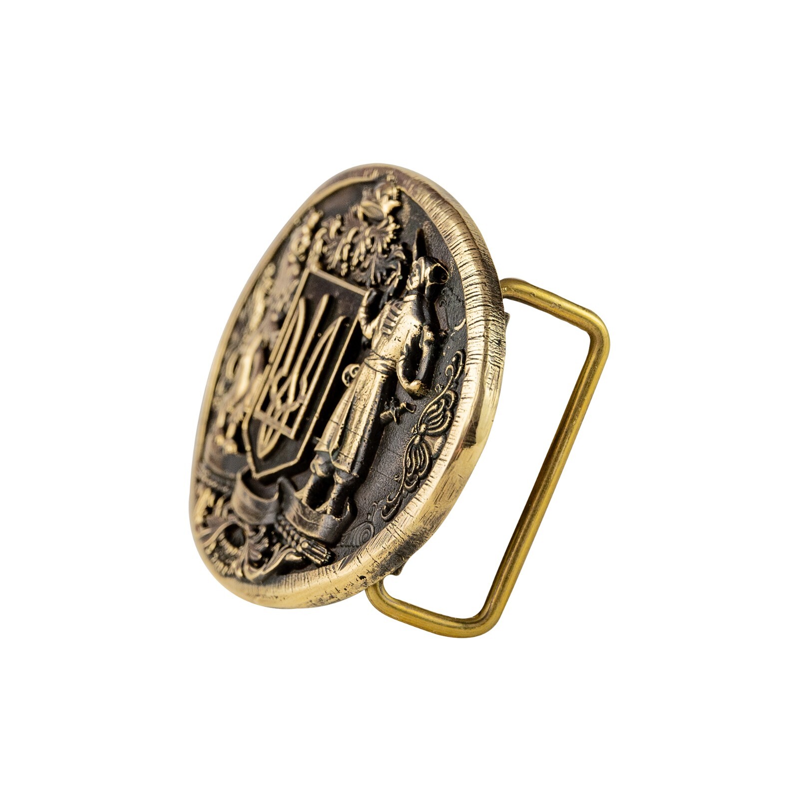 Brass belt buckle Ukrainian Trident, Tryzub, The Great coat of arms of Ukraine.