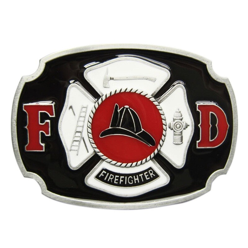 Vintage Style Enamel Fire Hero Firefighter FD Belt Buckle also Stock in the US