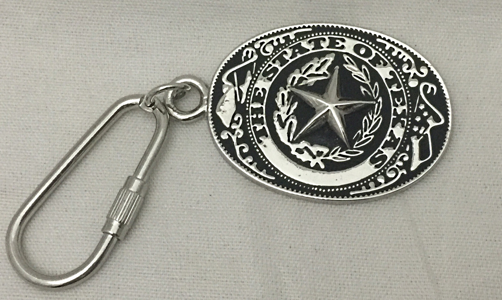 3 piece box set Great Seal of Texas Buckle Belt Buckle, Bolo & Key Ring Silver