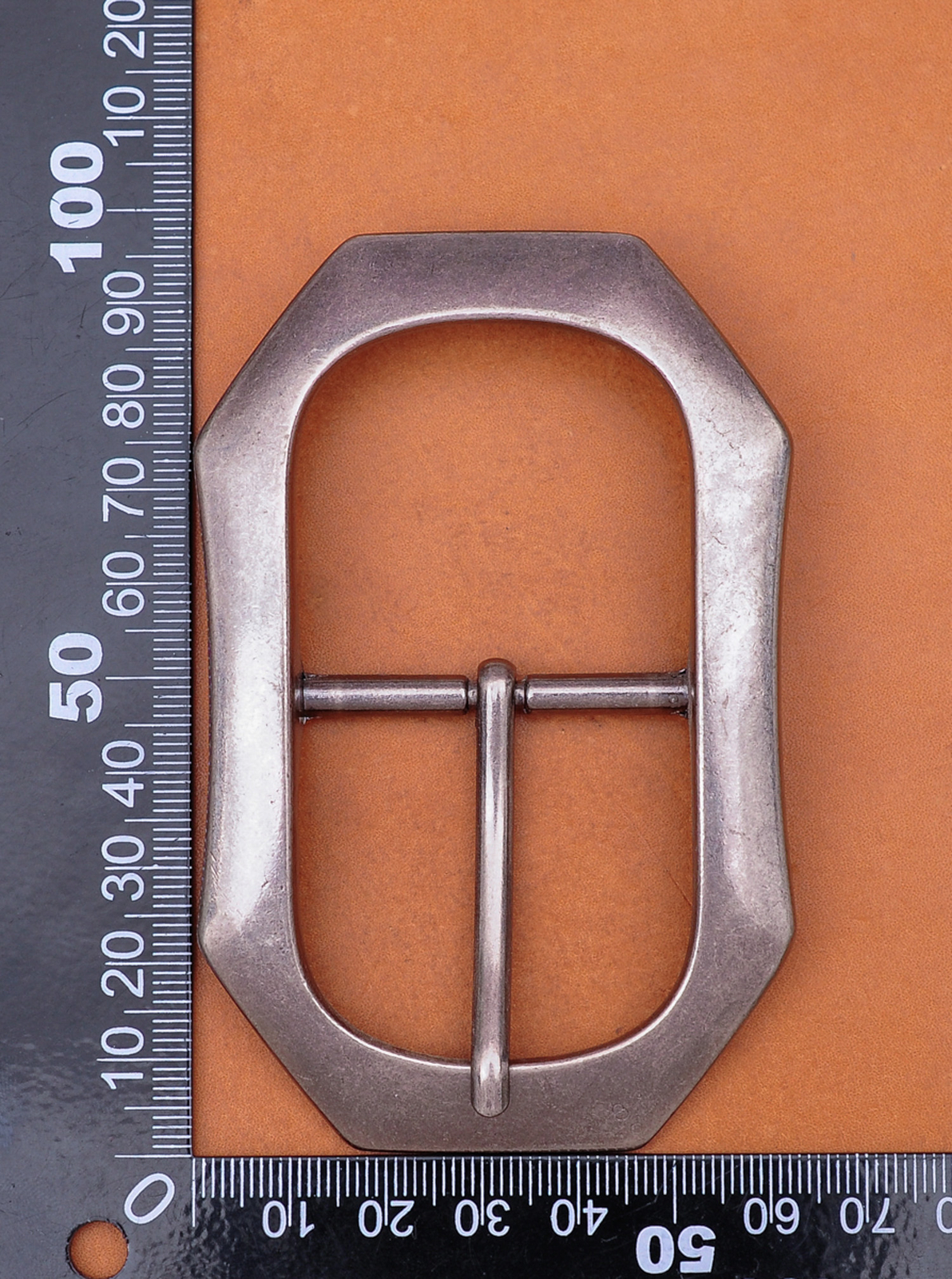 Heavy Solid Silver Men Leather Huge Center Bar Jeans Belt Buckle Fit 40mm Strap